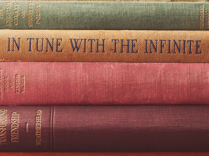 Stack of personal growth books — perfect for a women’s book club centered on self-discovery.